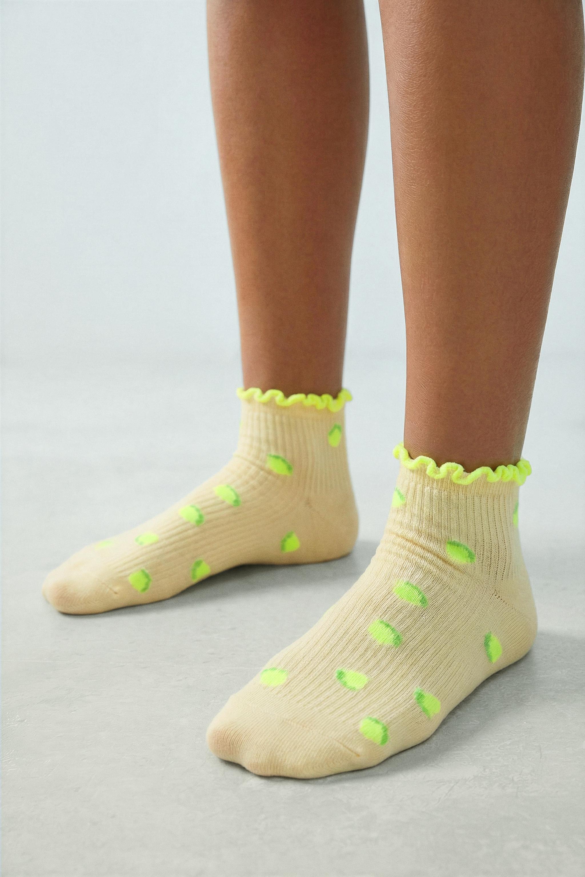 THREE-PACK OF FRUIT TERRY ANKLE SOCKS